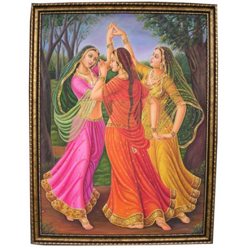 Canvas Painting Dancing 3 Ladies