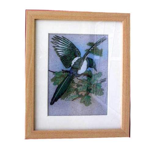 Kingfisher Bird Gemstone Painting