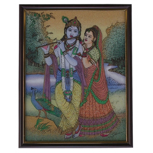 Radha Krishna Gemstone Painting