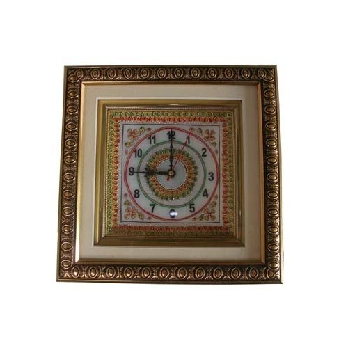 Marble Painting Tray Watch With Frame