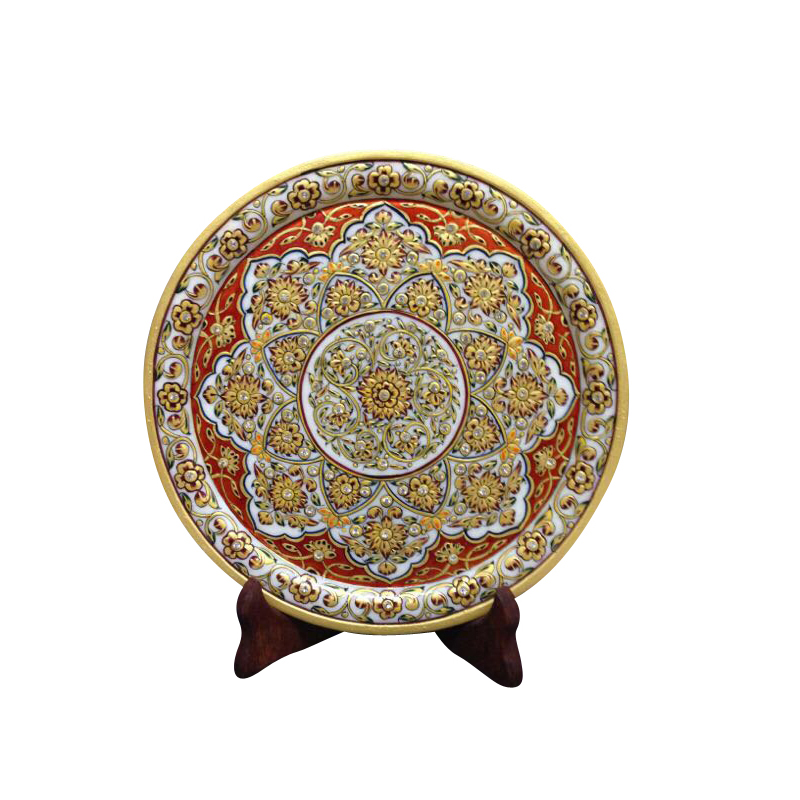 Marble Round Plate 9" Floral